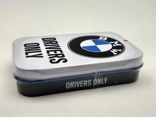 BMW Drivers only - бяла - метална кутия за бонбони (40g)