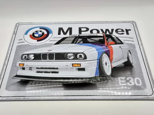 BMW E30 M3 M power - метална табела (40x30cm)