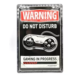  Warning - do not disturb - Gaming in progress - метална табела (20x30 cm)
