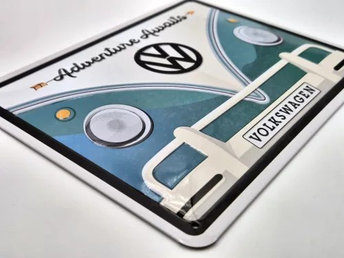 Volkswagen VW T1 Transporter - Adventure Awaits - метална табела (20x15cm)