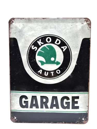Skoda Garage - метална табела (15x20cm)