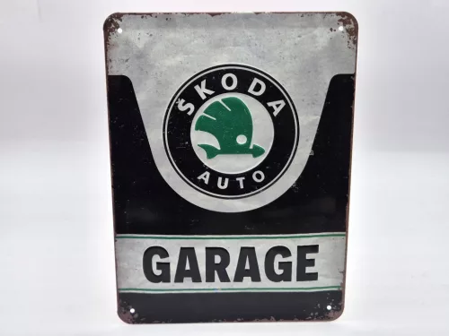 Skoda Garage - метална табела (15x20cm)