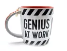 Warning - Genius at work - керамична чаша