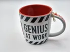 Warning - Genius at work - керамична чаша