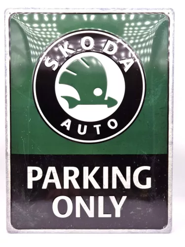 Skoda parking only - метална табела (30x40cm)