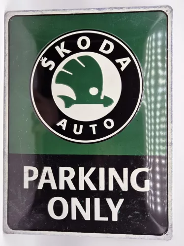 Skoda parking only - метална табела (30x40cm)