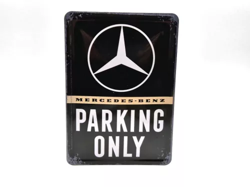 Mercedes Parking Only - метална табела размер картичка (10x14cm)