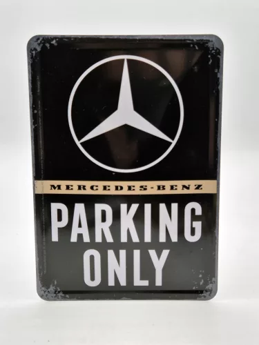 Mercedes Parking Only - метална табела размер картичка (10x14cm)