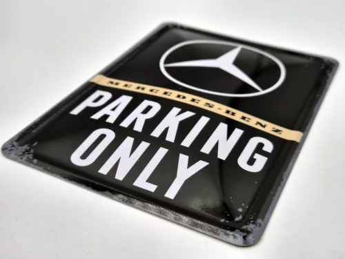 Mercedes Parking Only - метална табела размер картичка (10x14cm)