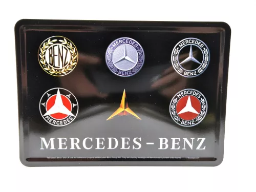 Mercedes Logo ретро метална табела размер картичка (14x10cm)