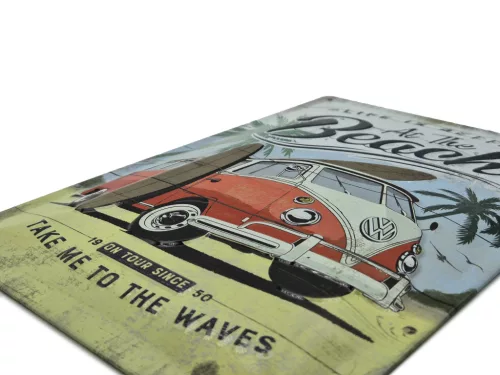 Volkswagen VW T1 Transporter Life is better - At the beach - метална табела (20x30cm)
