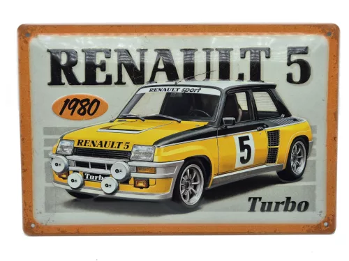 Renault 5 Turbo - 1980 - метална табела (30x20cm)