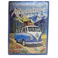   Volkswagen VW T1 Transporter - Get ready for a new Adventure - метална табела (30x40cm)