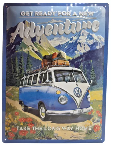 Volkswagen VW T1 Transporter - Get ready for a new Adventure - метална табела (30x40cm)