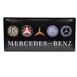   Mercedes - Benz еволюция на логото - метална табела (50x25cm)