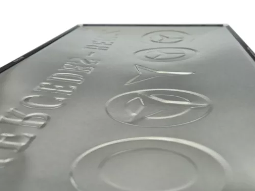 Mercedes - Benz еволюция на логото - метална табела (50x25cm)