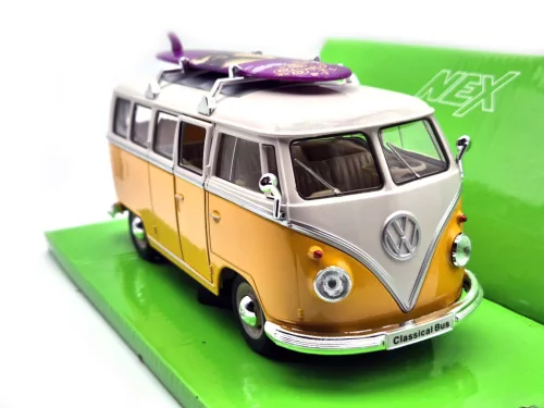 Volkswagen VW T1 transporter Classic Bus сърф 1962 1:24 1/24 Welly модел автомобил