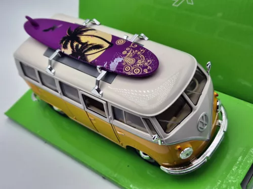 Volkswagen VW T1 transporter Classic Bus сърф 1962 1:24 1/24 Welly модел автомобил
