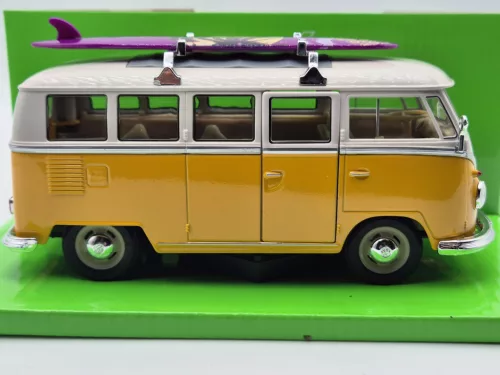 Volkswagen VW T1 transporter Classic Bus сърф 1962 1:24 1/24 Welly модел автомобил
