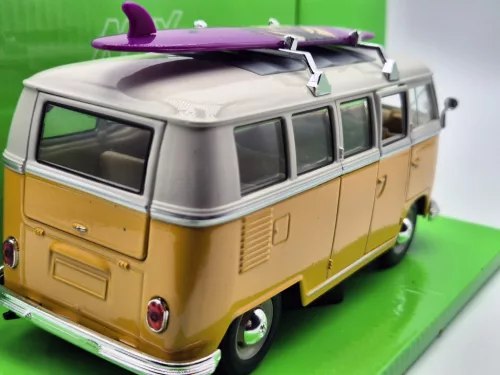 Volkswagen VW T1 transporter Classic Bus сърф 1962 1:24 1/24 Welly модел автомобил