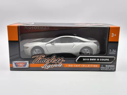 BMW i8 coupe 2018 - бяло - Motormax модел автомобил 1:24