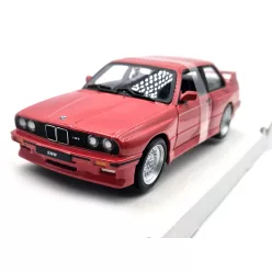 BMW E30 M3 (1988) - червен - Bburago - 1:24