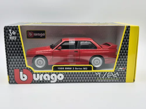 BMW E30 M3 (1988) - червен - Bburago - 1:24