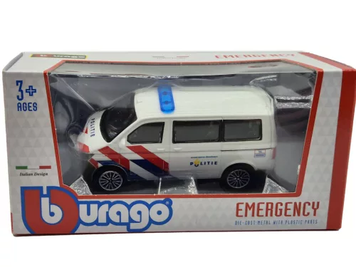 Volkswagen VW T6 T6.1 Transporter полицейски бус (2020) - Bburago - 1:43