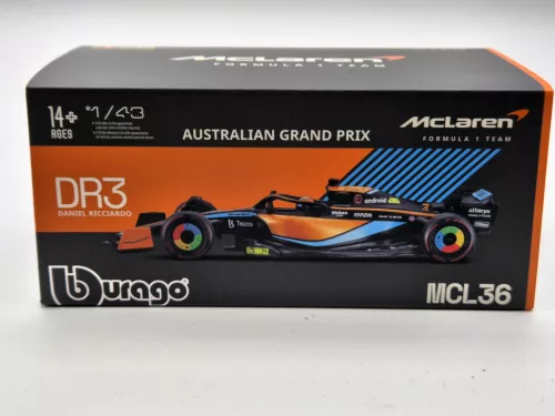 McLaren F1 MCL36 #3 (2022) Australian GP - Daniel Ricciardo - С ПИЛОТ - Bburago - 1:43