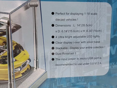 Витрина / display за моделен автомобил 1:18 - с LED осветление