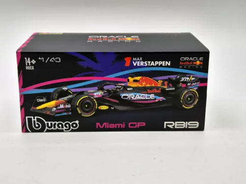 Red Bull RB19 Team Oracle F1 #1 (2023) - Miami GP - Max Verstappen - С ПИЛОТ - Bburago - 1:43