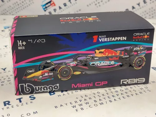 Red Bull RB19 Team Oracle F1 #1 (2023) - Miami GP - Max Verstappen - С ПИЛОТ - Bburago - 1:43