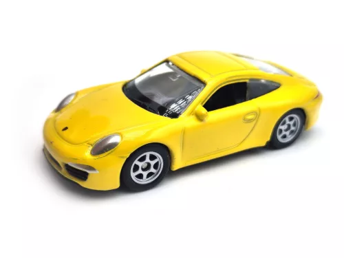 Porsche Carrera 4S 911 - жълта - Welly - 1:64