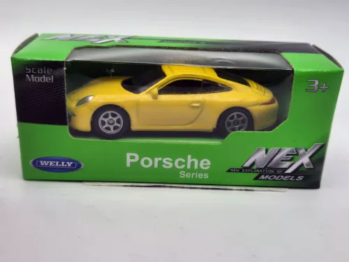 Porsche Carrera 4S 911 - жълта - Welly - 1:64
