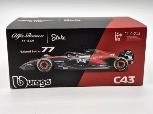 Alfa Romeo C43 Team Stake F1 #77 (2023) - Valtteri Bottas - С ПИЛОТ - Bburago - 1:43