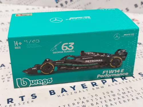 Mercedes-AMG Petronas Team W14 F1 #63 (2023) - George Russell - С ПИЛОТ - BBurago - 1:43 - с малък дефект