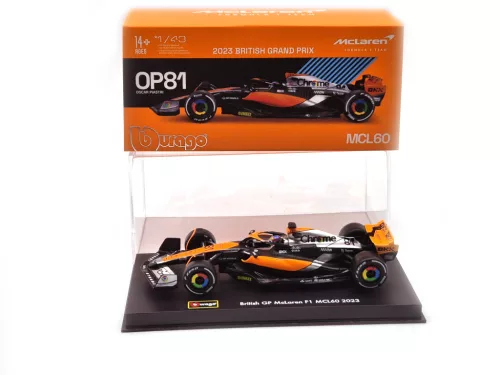 McLaren MCL60 F1 #81 (2023) - British GP 4th - Oscar Piastri - С ПИЛОТ - BBurago - 1:43
