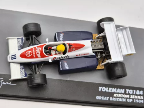 Toleman TG184 F1 #19 (1984) - Great Britain GP - Ayrton Senna - С ПИЛОТ - Edicola - 1:43