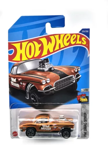 Corvette Gasser (1962) - HW Drag Strip 7/10 - 225/250 - дълга картичка - Hot Wheels - 1:64