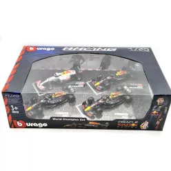   Red Bull F1 комплект - 2023 RB19 Max Verstappen - 2023 RB19 Sergio Perez (Miami) - 2022 RB18 Max Verstappen - 2021 RB16B Max Verstappen (Turkish GP) - Bburago -1:43