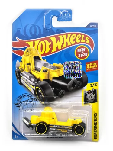 Hot Wheels Speed Driver (жълт) - Experimotors 3/10 - 77/250 - дълга карта - Hot Wheels - 1:64