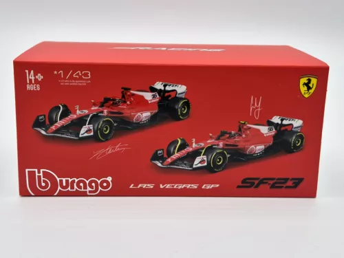 Ferrari SF-23 Team Scuderia F1 #55 (2023) - Las Vegas - Carlos Sainz - С ПИЛОТ - Bburago - 1:43