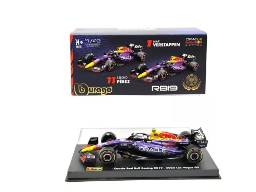 Red Bull RB19 F1 #11 (2023) - Las Vegas - Sergio Perez - С ПИЛОТ - Bburago - 1:43