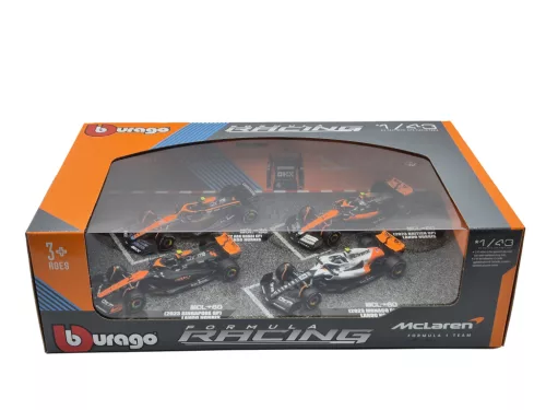 McLaren F1 комплект - #4 Lando Norris - 2023 British GP - 2023 Singapore GP - 2023 Monaco GP - 2022 Abu Dhabi - Bburago - 1:43