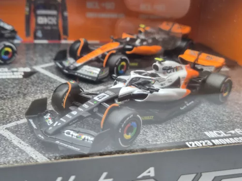McLaren F1 комплект - #4 Lando Norris - 2023 British GP - 2023 Singapore GP - 2023 Monaco GP - 2022 Abu Dhabi - Bburago - 1:43