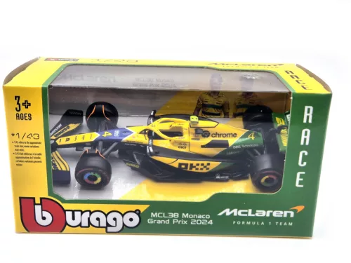 McLaren MCL38 F1 #4 (2024) - Monaco GP (Senna 30th Anniversary) - Lando Norris - Bburago - 1:43