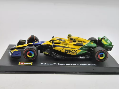 McLaren MCL38 F1 #4 (2024) - Monaco GP (Senna 30th Anniversary) - Lando Norris - С ПИЛОТ - Bburago - 1:43