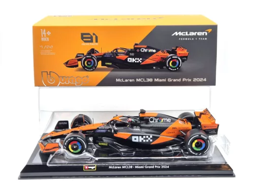 McLaren MCL38 F1 #81 (2024) - Oscar Piastri - С ПИЛОТ - Bburago - 1:24