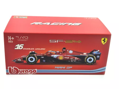 Ferrari SF-24 F1 #16 (2024) - Miami GP - Charles Leclerc - С ПИЛОТ - Bburago - 1:43