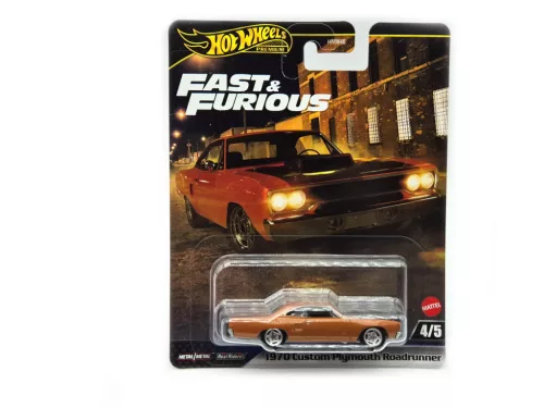 Hot Wheels Fast and Furious - Смъртоносно бързи 4/5 - 1970 Custom Plymouth Roadrunner - Hot Wheels - 1:64